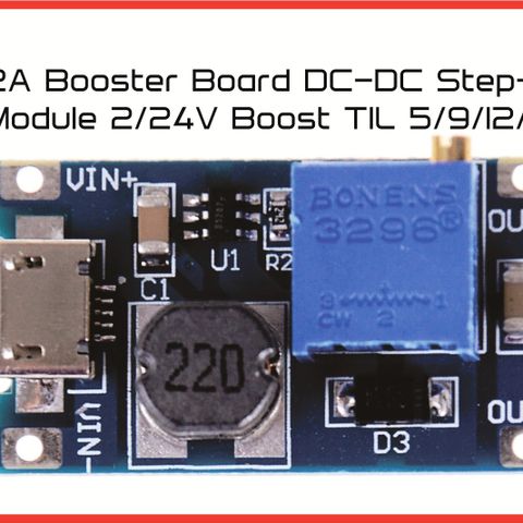 1A (2A) Booster Board DC-DC Step-up Module INN:2-24V Boost UT: To 5TIL 28V