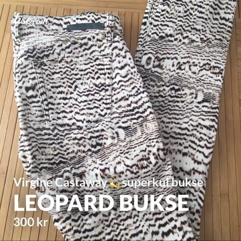 bukse i leopardmønster i fløyel/jeans - vintage Leopard