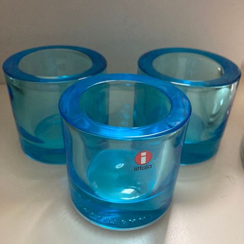 2 stk Kivi 6 Iittala glassverk Finland Light blue