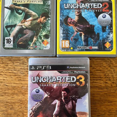 ps3 spill UNCHARTED 1 / 2 / 3