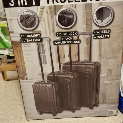 Reise kofferter billig!! Tre stykker i kartong.