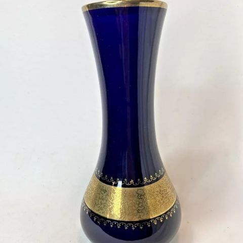 Cobalt vase 24K Gull