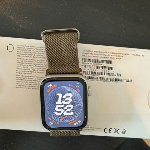 Apple watch se gen2, 44mm med e-sim, innbytte Garmin /Samsung