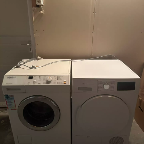 Miele vaskemaskin og Siemens tørketrommel