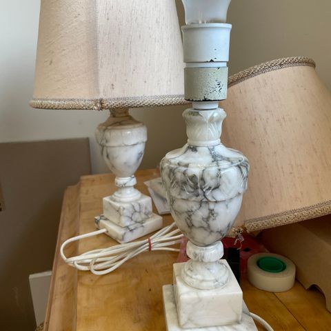 Marmor bordlampe vintage