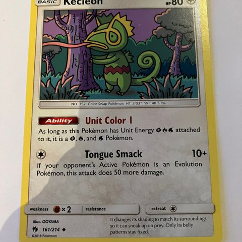 Kecleon 161/214 Pokemon kort