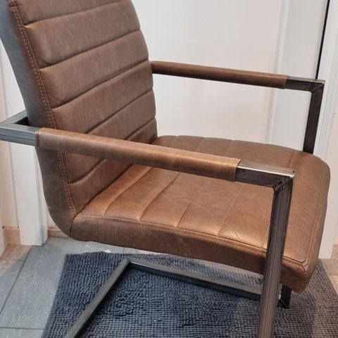 En brun skin stol