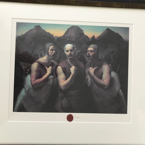 Odd Nerdrum: Flott serigrafi/silketrykk merket 90 eks. "Veiviseren"