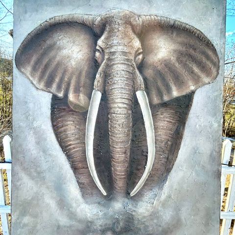 Unikt Maleri fra Bali med Elefantmotiv