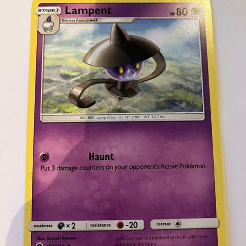 Lampent 102/214 Pokemon kort