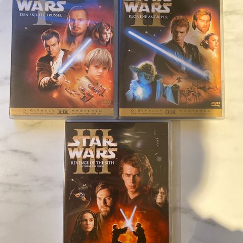 Star Wars 1-3 på dvd