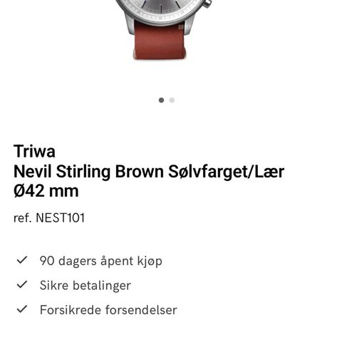 Triwa Nevil Sterling Silver Chronographe. Helt nytt batteri