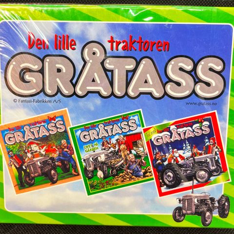 GRÅTASS – 3 CD’ER MED BARNESANGER/JULESANGER  (NY I PLAST)