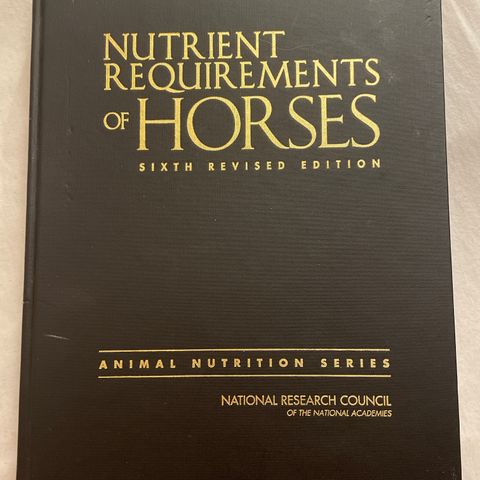 Nutrient requirements of horses - animal nutrition series - national research…