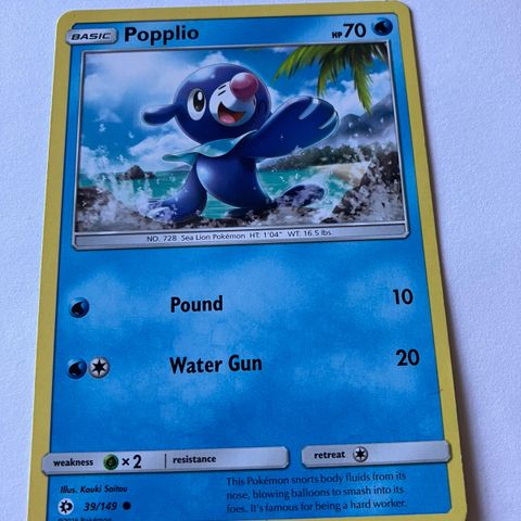 Popplio 39/149 Pokemon kort