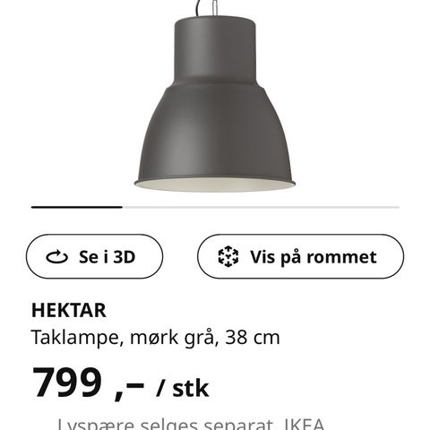 Hektar lamper fra Ikea