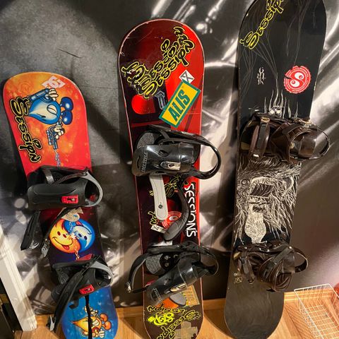 3 snowboard 159, 149 og 137 cm