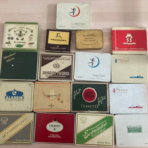 Cigarbokser / sigarbokser fra 1920-30 tallet (USA og Norge)