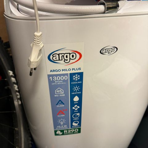 Aircondition Argo Milo Plus med varme LITE BRUKT!