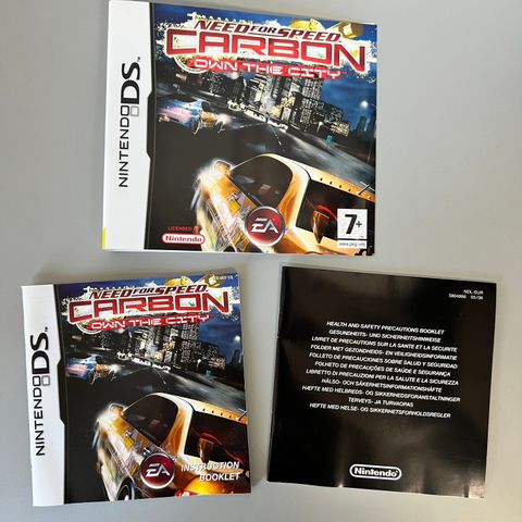 Nintendo DS: Need for Speed Carbon - Own the city (cover og manualer)