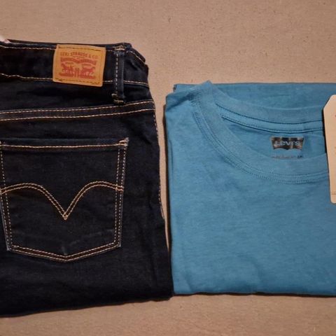 Pakke: Levis str 14 år. Jeans og t-shirt,  nytt