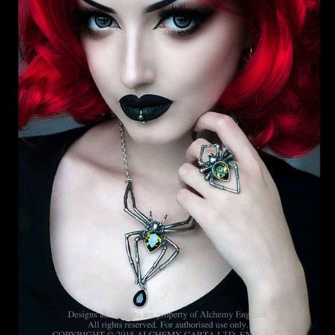 Alchemy gothic spider necklace