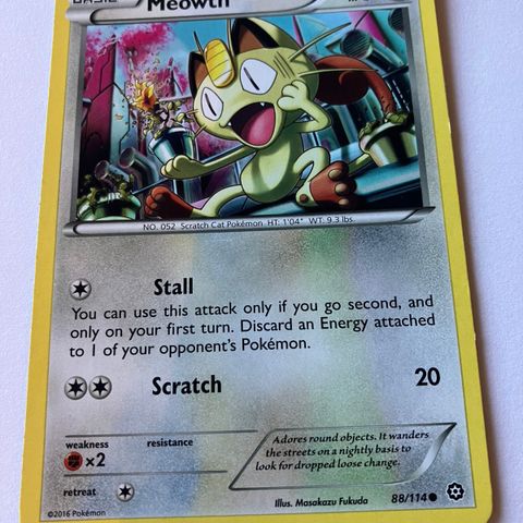 Meowth 88/114 Pokemon kort
