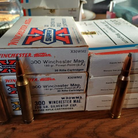 300 winchester. magnum ammunisjon selges