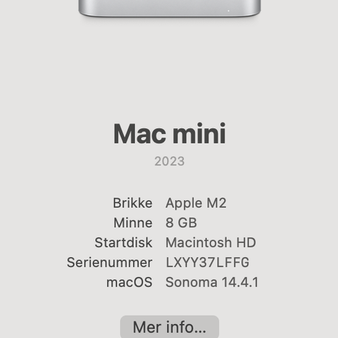 Mac Mini M2 2023 512 GB 8GB RAM