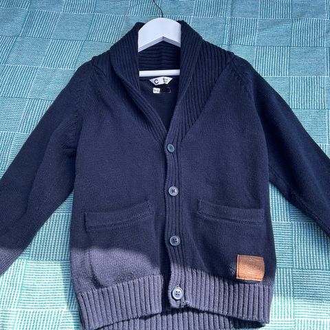 Strikket jakke i bomull str.98-104/3-4 år