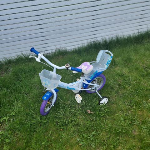 Sykkel - Elsa sykkel med kurv og setet til dukke