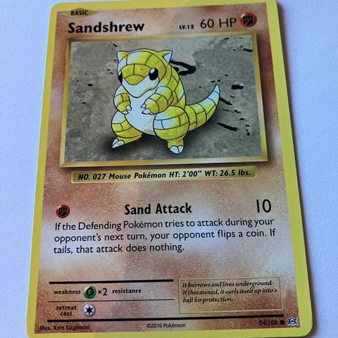 Sandshrew 54/108 Pokemon kort