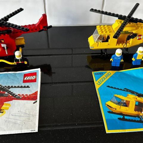 Lego Vintage Brann - og redningshelikopter, 6685 og 6697 selges
