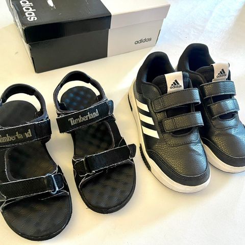 Adidas sko og Timberland sandaler Str. 33