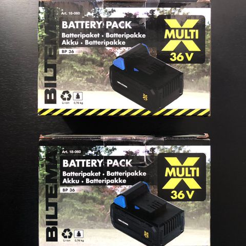 Batteripakke BP 36 (2. stk uåpnede) *Frakt er inkludert i pris