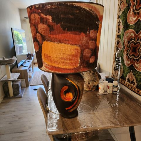Bordlampe stor Bordlampe vase håndlagde