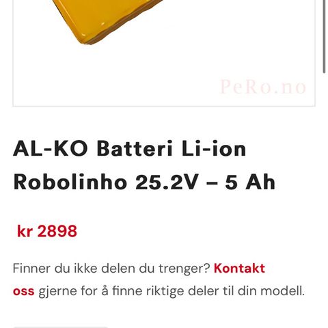 AL-KO / alko batteri Li-ion Robolinho 25.2V – 5 Ah - batteri til plenrobot