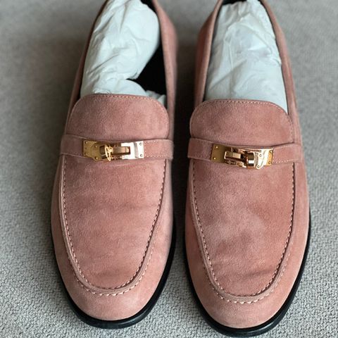 Hermes Destin Loafer Suede Light Pink 38,5