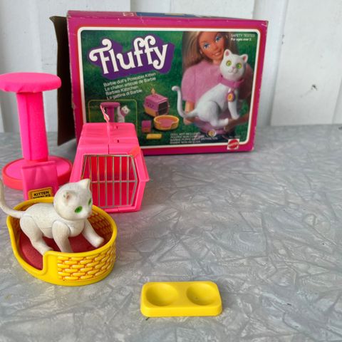 Barbie/ Flyffy med katt, original fra 1982