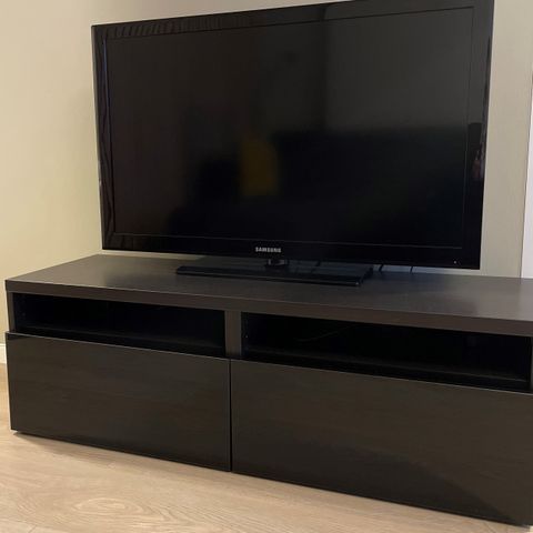 IKEA BESTÅ TV-benk med skuffer, brunsvart/Lappviken brunsvart, 120x42x39 cm