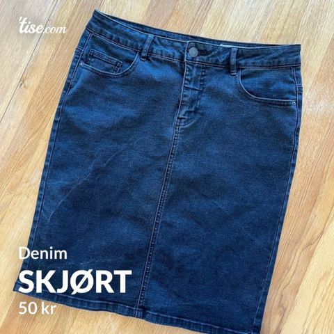 Skjørt i svart denim