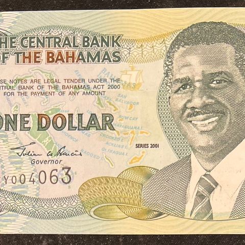 BAHAMAS 2001. 1 DOLLAR. P-69.   UNC