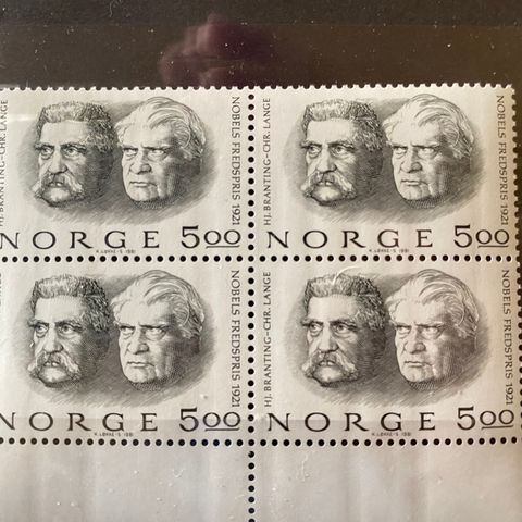 NK 897 Nobels Fredspris 1921. 4-blokk
