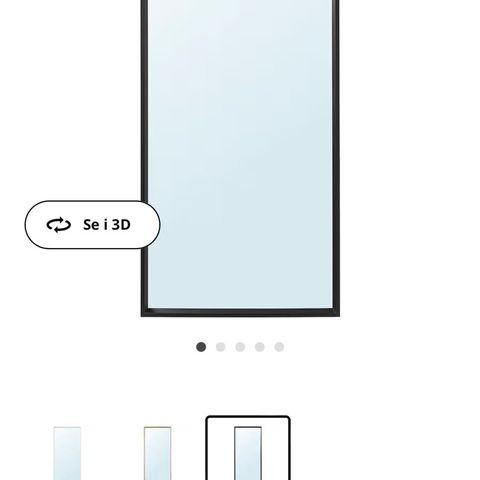 Nissedal speil med svart ramme fra IKEA