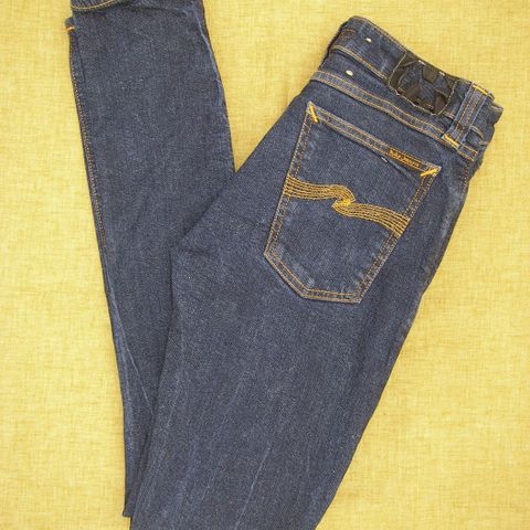 Nudie "Skinny Lin" jeans farge Rinsed Open Orange W28 L32 NB liten str.
