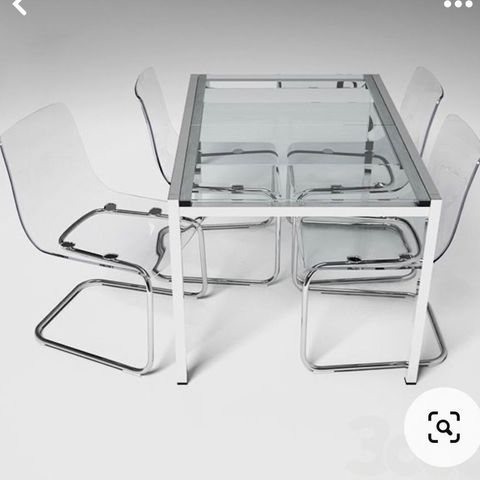 Ikea Tobias  stoler og Glivarp  glassbord selges