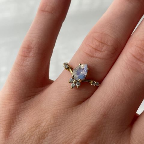 Tippy taste moonstone blossom ring