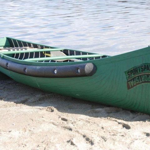 sportpal kano i aluminium m rett akterspeil selges 10.000kr