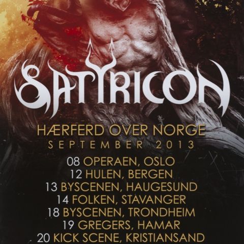 ØNSKES KJØPT Satyricon Hærferd over Norge 2013 Poster