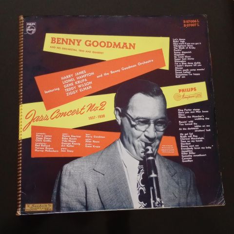 Benny Goodman and his Orchestra, and trio Quartet.